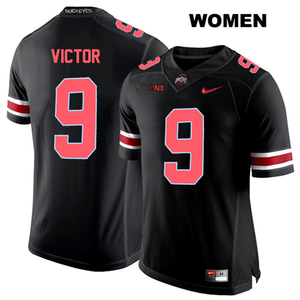 Ohio State Buckeyes Women's Binjimen Victor #9 Red Number Black Authentic Nike College NCAA Stitched Football Jersey LX19N37MW